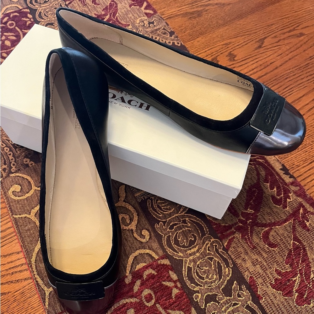 Coach ULMA SFT lambskin/mir MET Women’s shoes flats Size 9.5 M new in Box
